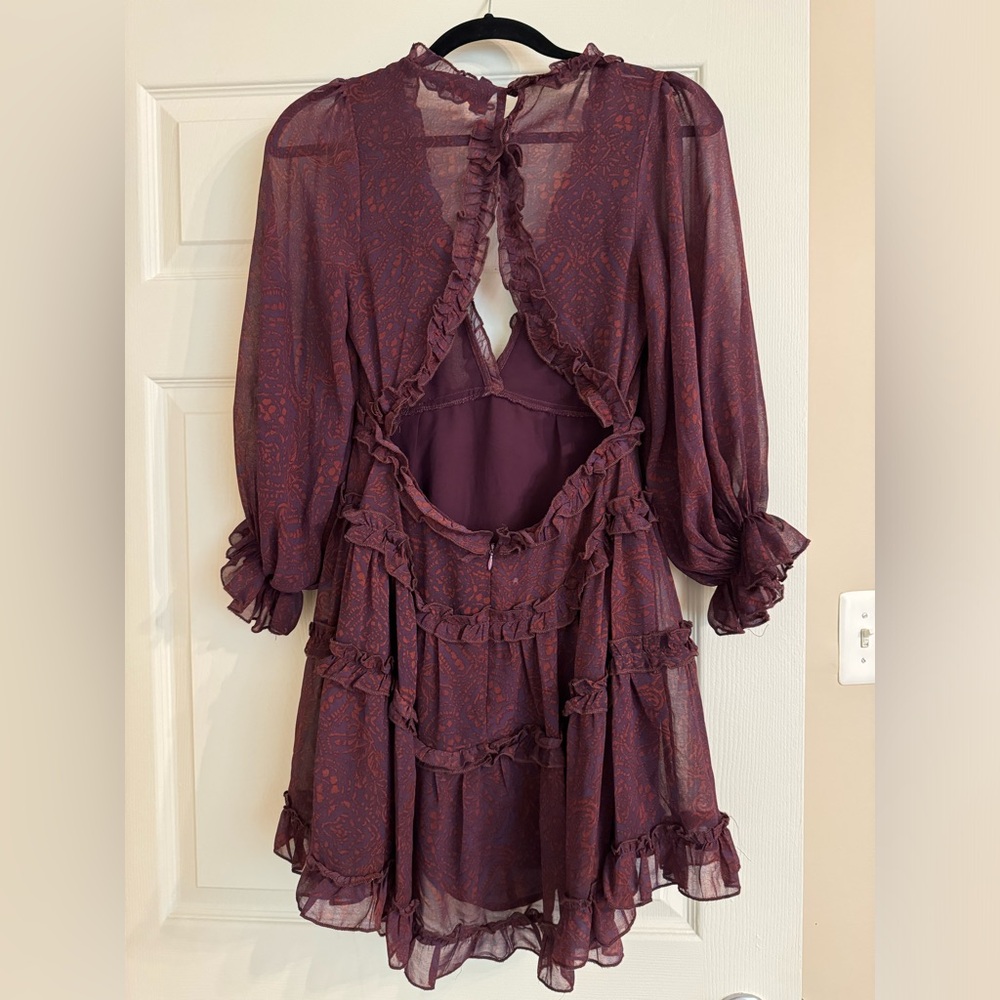 Olivaceous Open Back Flowy Mini Dress